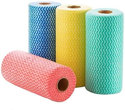 Breepree Pack of 2 Multipurpose Kitchen Tissue Towels Rolls and Napkins Reusable Non Woven Ecofriendly 80 Pulls per Roll