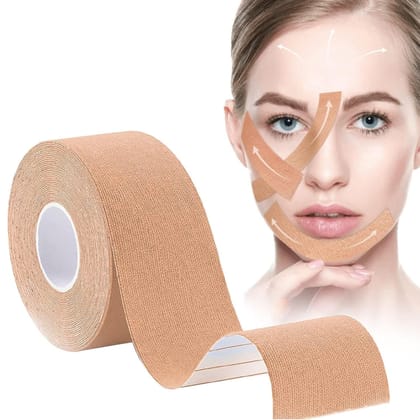 DHRUVINSRI Instant Face Lift Tape – Non-Surgical Myofascial Face Tightening & Sculpting Tape for Youthful Contouring (2.5 cm x 5m)