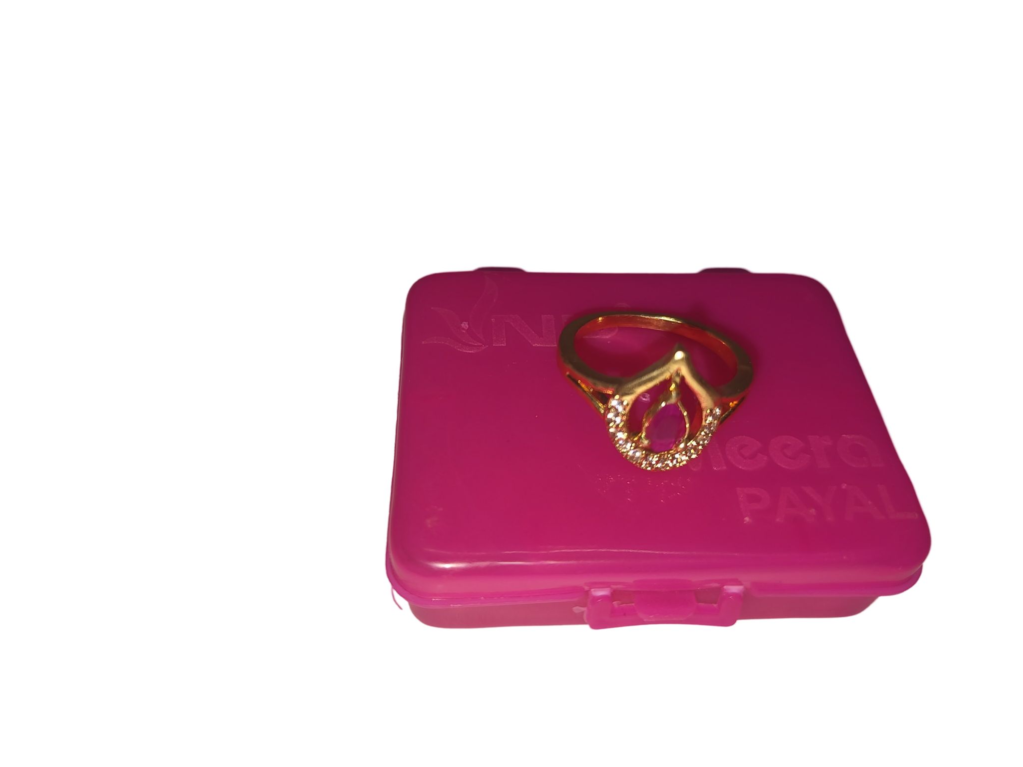 Buy Online Cubic Zirconia Gold Plated Tear Drop Ring for Women