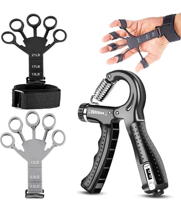 AJRO DEAL Counter Adjustable Finger Extensor for Forearm Exercise, Strength Build Hand Grip/Fitness Grip