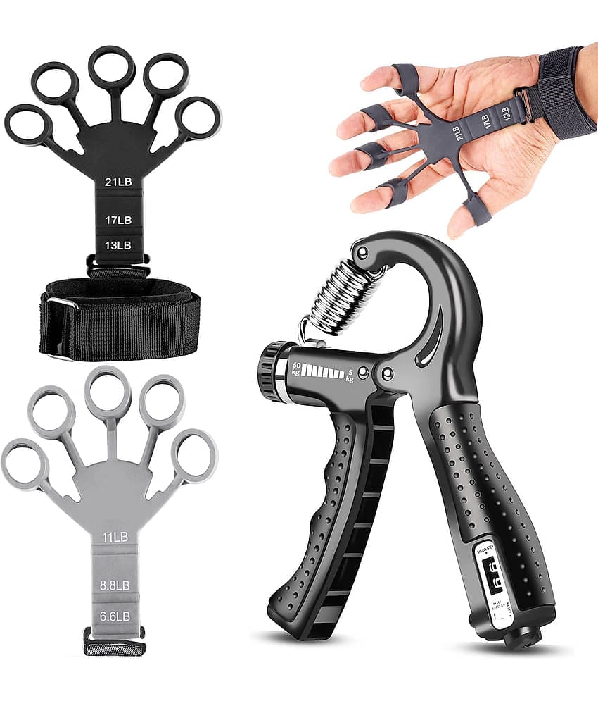 AJRO DEAL Counter Adjustable Finger Extensor for Forearm Exercise, Strength Build Hand Grip/Fitness Grip