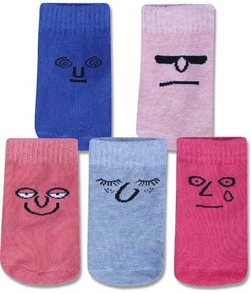Dollar Multicolor Cotton Blend Boy's Ankle Length Socks ( Pack of 5 )