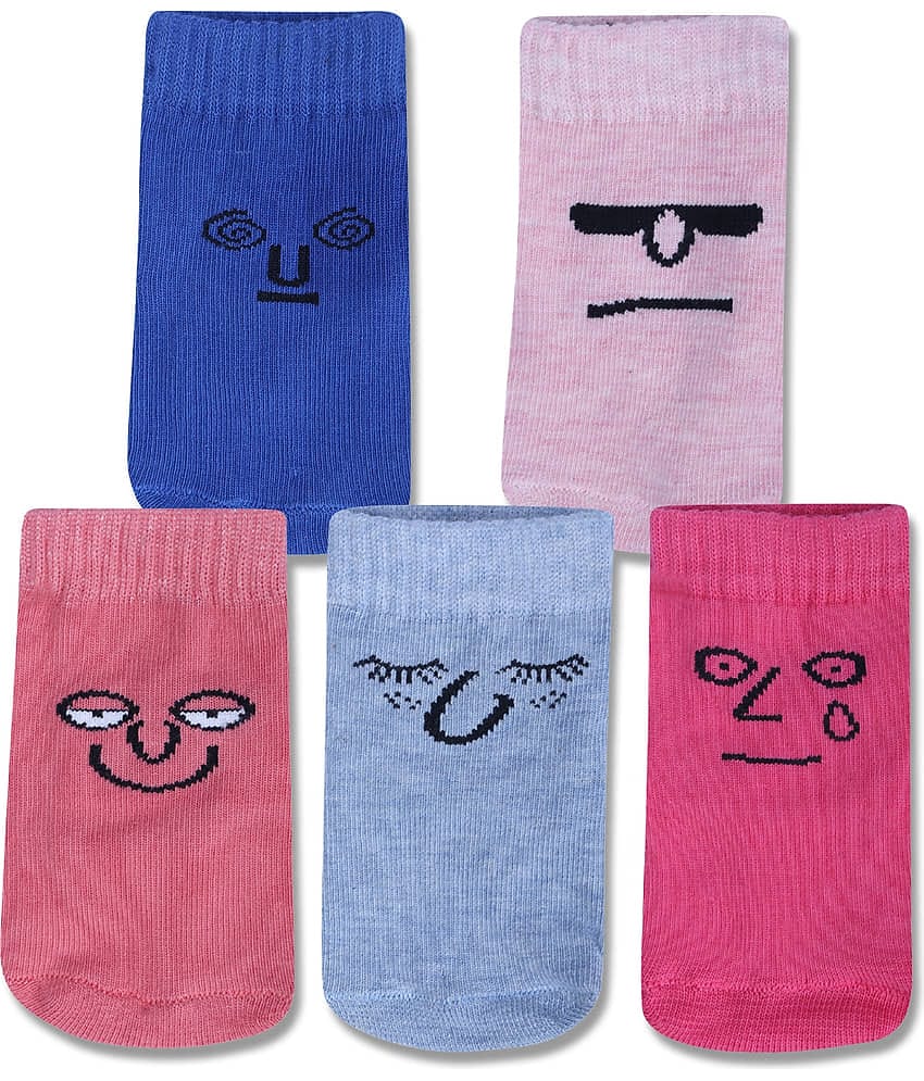 Dollar Multicolor Cotton Blend Boy's Ankle Length Socks ( Pack of 5 )