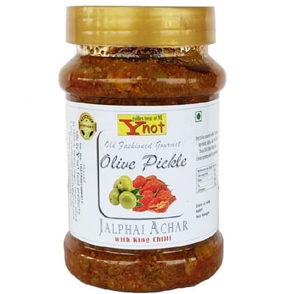 Ynot Olive Pickle (Jalphai Achar) with King Chilli - 180 gm - One plastic jar