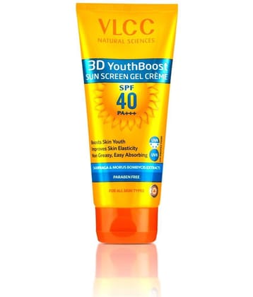 VLCC 3D Youth Boost SPF 40 +++ Sunscreen Gel Cream, 100 g, For Sun Protection