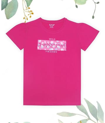 J&JP Pack of 1 Girls Cotton T-Shirt ( Pink )