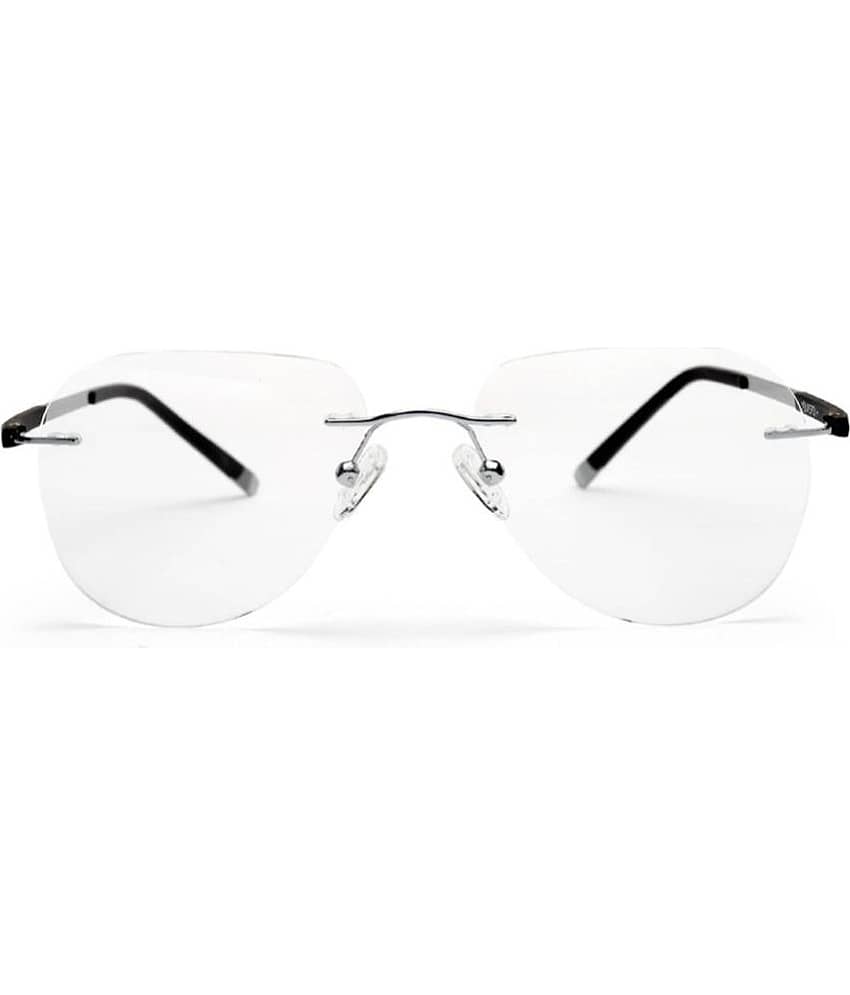 YourSpex - Silver Pilot Eyeglass Frame ( Pack of 1 )