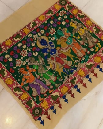 Syaahi Bangalori Silk Multicolor Luxurious Wall Hanging
