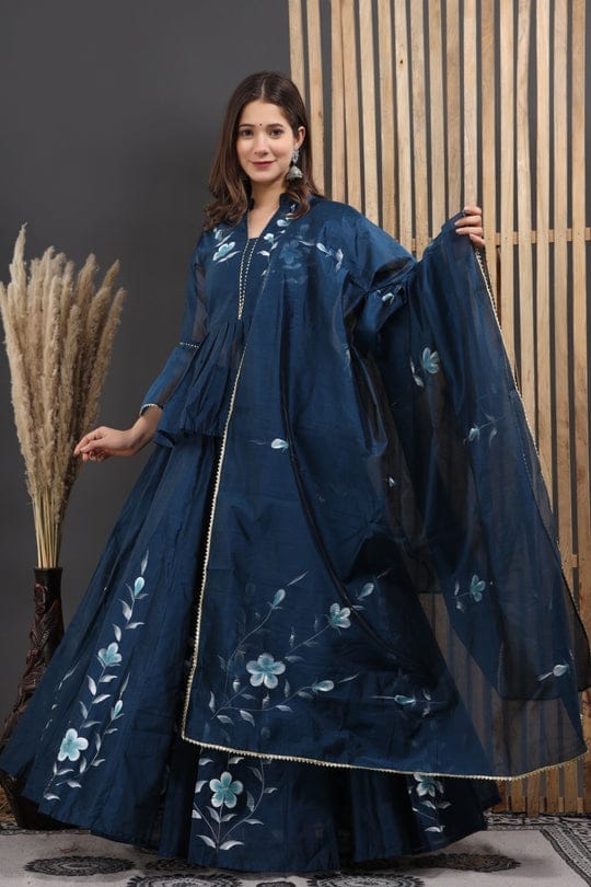 Frill Chanderi Lehenga Outfit-S