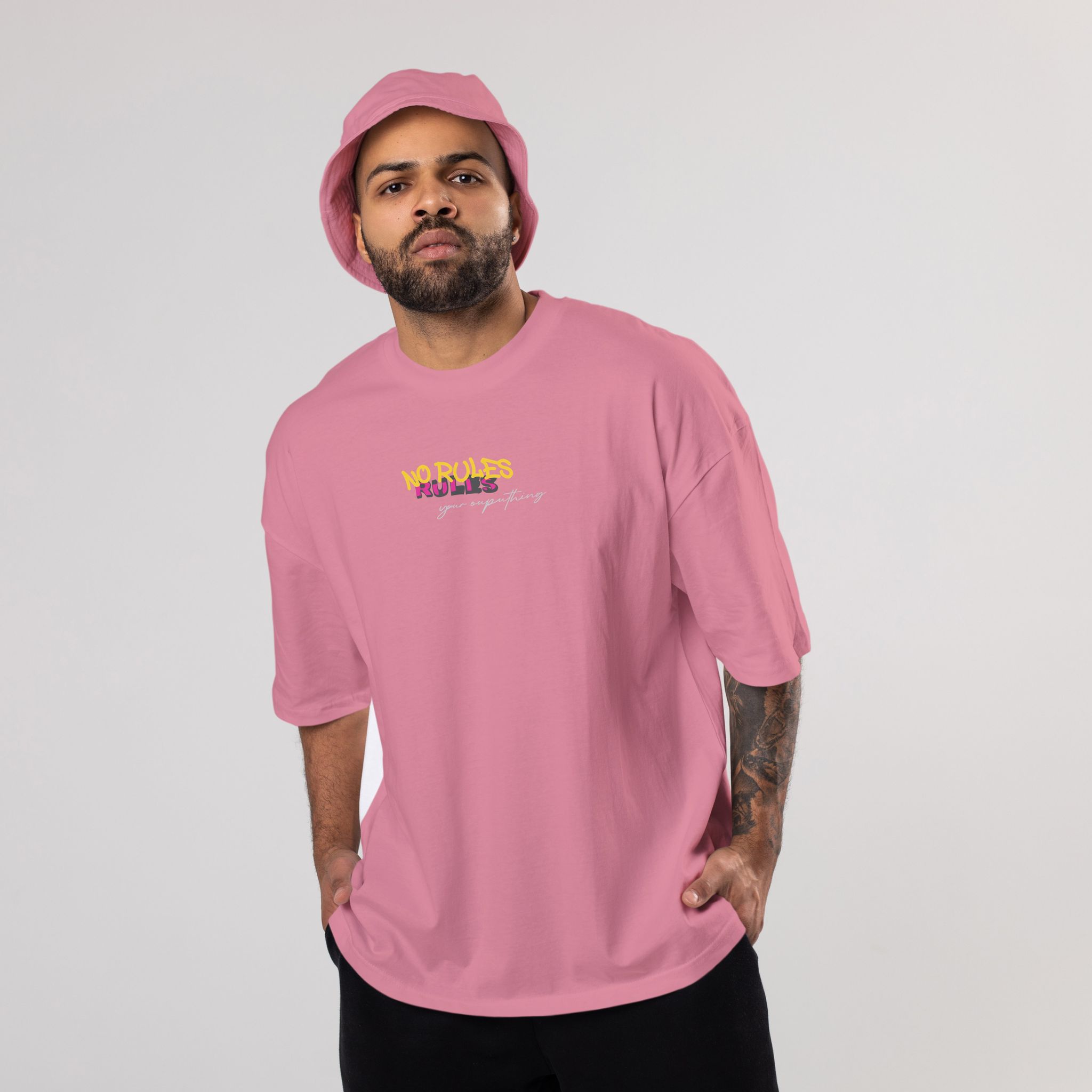 Colorful NO-RULES Oversized T-Shirts: Onion: Rich Umami Hue-S / Cotton / Onion