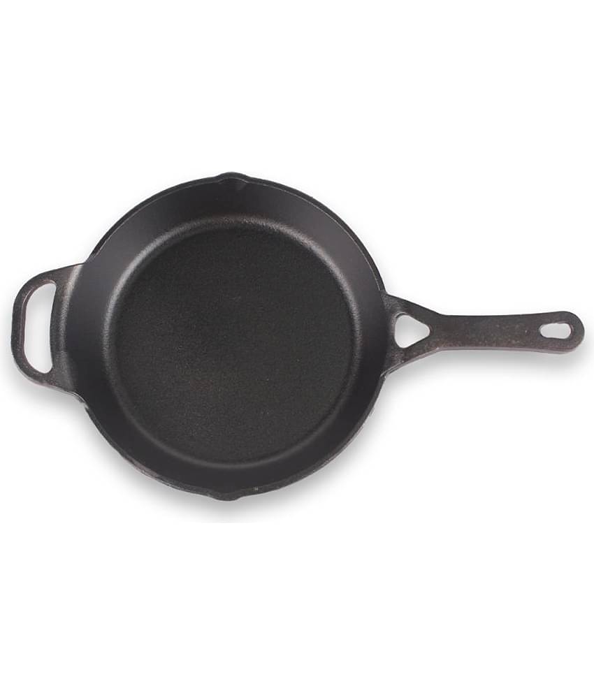 The Indus Valley - Long handle skillet Cast Iron No Coating Fry Pan 1800 ml ( Pack of 1 )