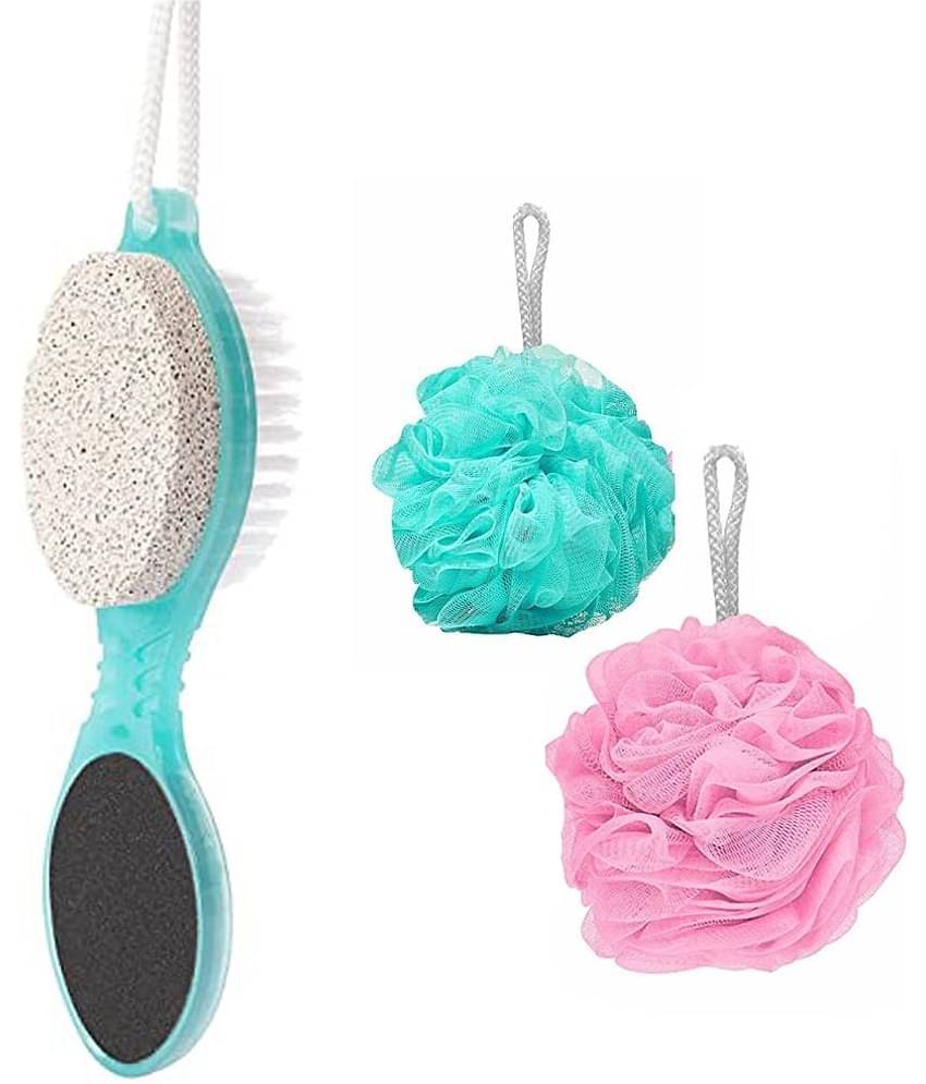 XFORIA 4 In 1 Foot Pedicure Brush + 2 Loofah