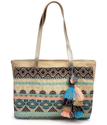 Anekaant Tote Bag Cotton Set of 1 ( Beige )