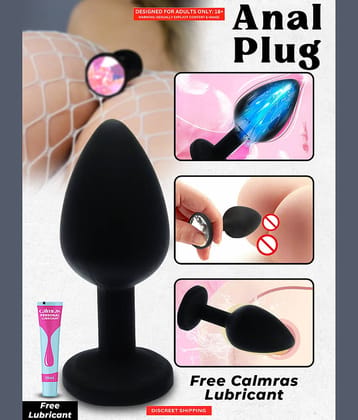 Womens Anal Plug- Small Anal Butt Plug Silicone Material with Diamond Cut Removal Jewel 3 inch Full Length Anal Toys for Women