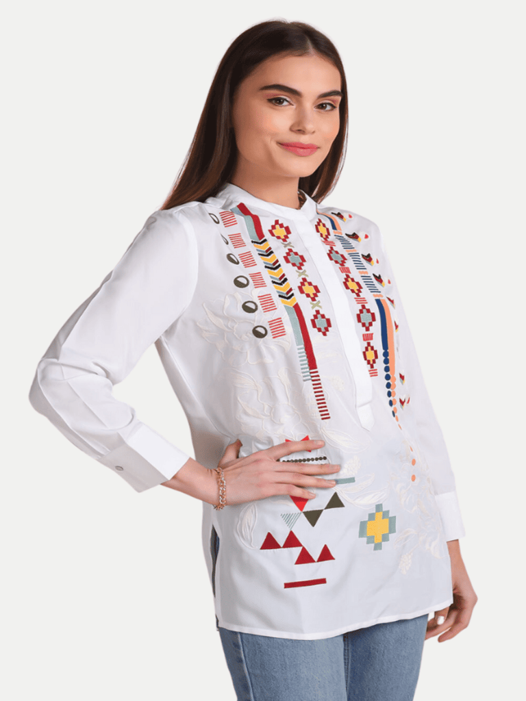 White Geometry Shirt