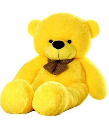 KIDS WONDERS 3 FEET Teddy Bear / high Quality / Neck brow / Cute and Soft Teddy Bear (Yellow)