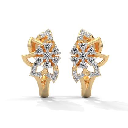 Selona Silver Moissanite Earrings for Women | 22KT Gold Vermeil-Yellow Gold