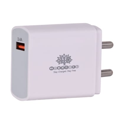Mobatree Spark 3.4 Amp and 17 Watt Charger with V8 Micro single USB Charging Cable for Android