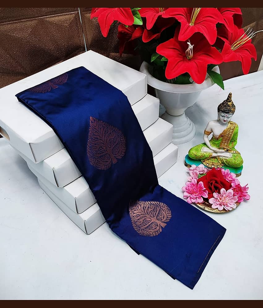 Vastukala Silk Woven Saree With Unstitched Blouse Piece ( Blue )