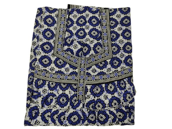 Women's Blue and White Cotton Printed Long Nightgown - Nightwear & Loungewear | Buy online on ZillyBuy