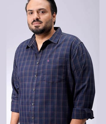 HARDSODA 100% Cotton Regular Fit Checks Full Sleeves Mens Casual Shirt - Navy Blue ( Pack of 1 ) - None