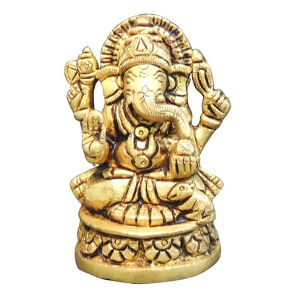 Brass Showpiece Ganesh Ji God Idol Statue (BSMAS1467 G)