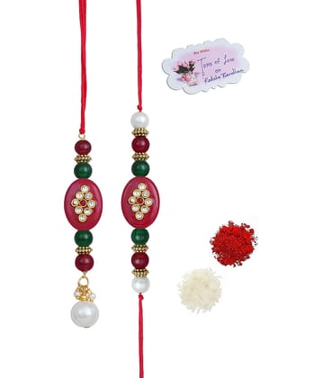 JFL - Jewellery For Less - Red Rakhi ( Pack of 2 )