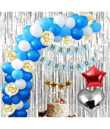 Jolly Party    Blue Theme Happy Birthday Decoration Kit Combo