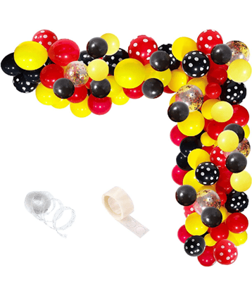 Jolly Party   Pack Red Black Yellow Balloon + Polka Dot Balloon Combo