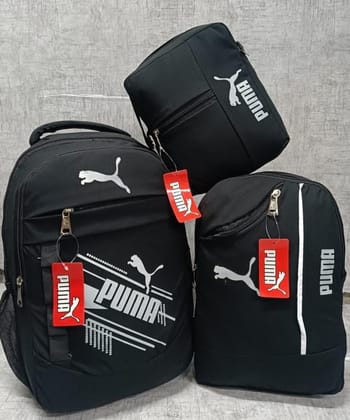PUMA Bagpack 3 Pcs Combo (Eerie Black)