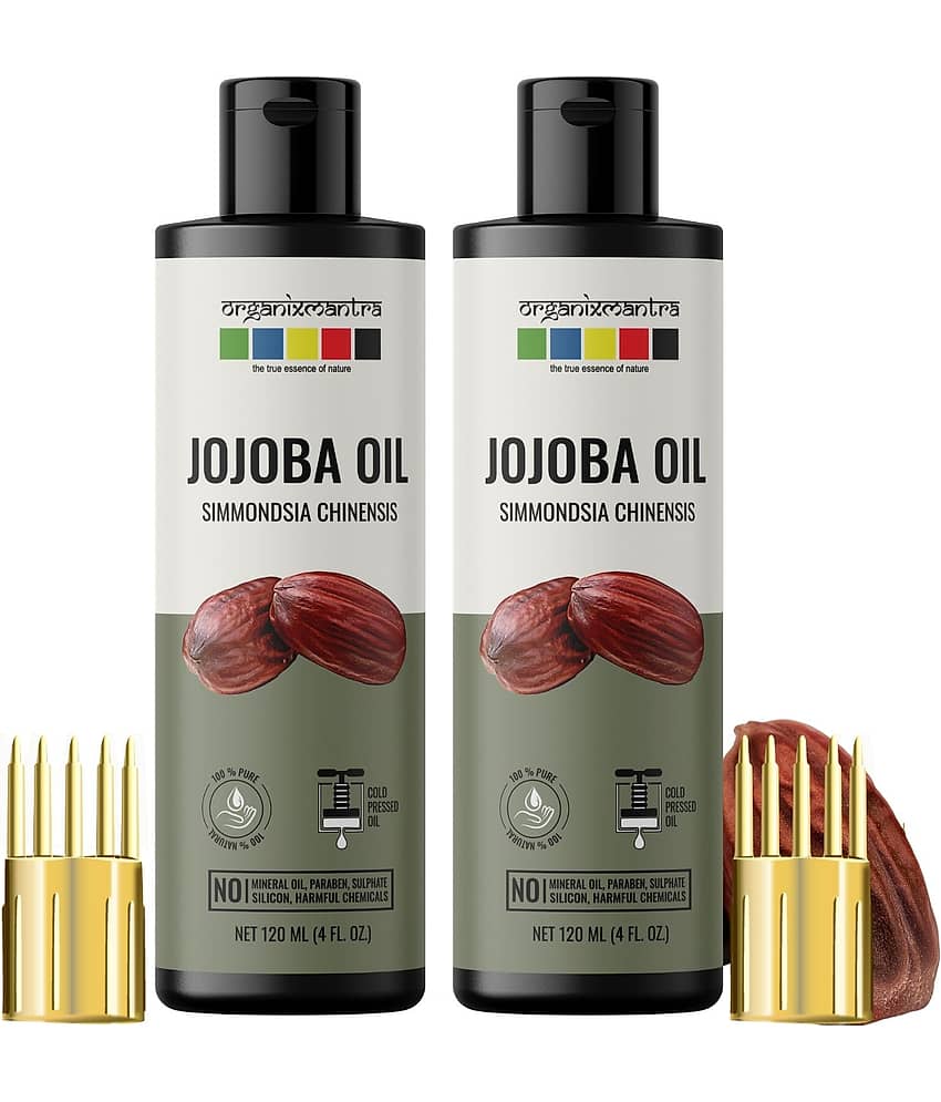 Organix Mantra Jojoba Oil, Cold Pressed Organic Oil, 120ML x 2