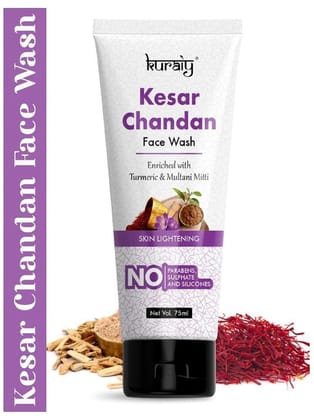 KURAIY Gold Kesar Chandan Face wash For Glowing Skin, All Skin Types 75ml Each (Pack of 1)