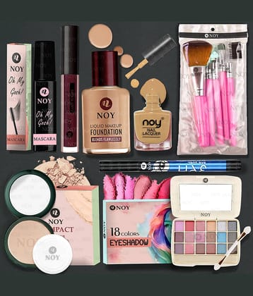 NOY Makeup Kit ( Compact+Eyeshdadow+Brush+Foundation+Lipstick etc )