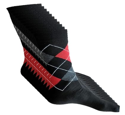 VOICI Men's Formal Socks Black, White Blue and Grey Color Free Size - Black & Gray