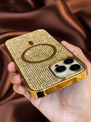 Royal Gold Diamond Rhinestones Luxury Cover-iPhone 14 Pro