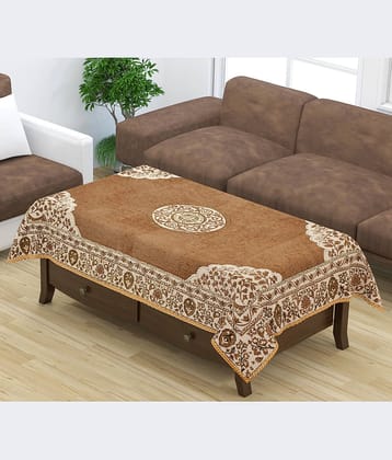 FURNISHING HUT Self Design Chenille 6 Seater Rectangle Table Cover ( 137 x 90 ) cm Pack of 1 Purple