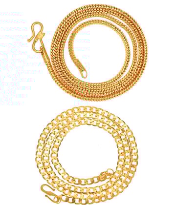 AanyaCentric Combo of 2 Gold Plated 28inches Long Fashion Chain