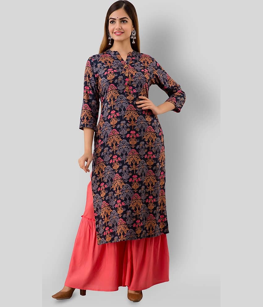 MAUKA - Multicolor Straight Rayon Women's Stitched Salwar Suit ( Pack of 1 )