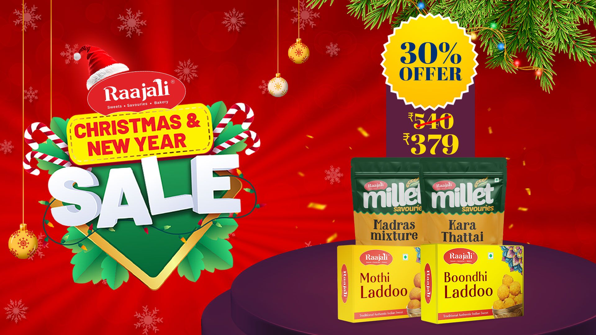 RAAJALI SAVOURIES & SWEETS CHRISTMAS COMBO