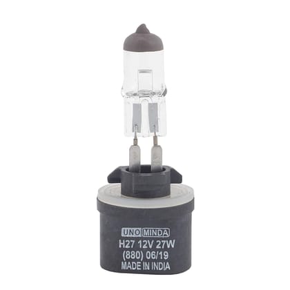 Uno Minda HB-H27-27 H27 12V 27W(880) Halogen Bulb Fog Lamps for fluidic Verna, Spark, Tucson, Accent old, I-10, I-20, Elantra, Xylo | Clear/White