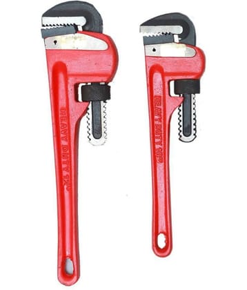 GLOBUS Heavy Duty Pipe Wrench 10", 12" Set of 2 PCS