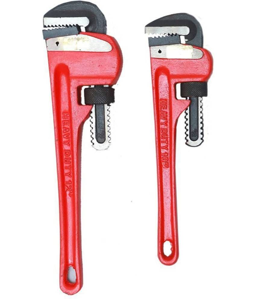 GLOBUS Heavy Duty Pipe Wrench 10", 12" Set of 2 PCS