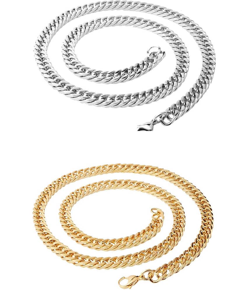 HEER COLLECTION Silver Plated Chain ( Set of 2 )