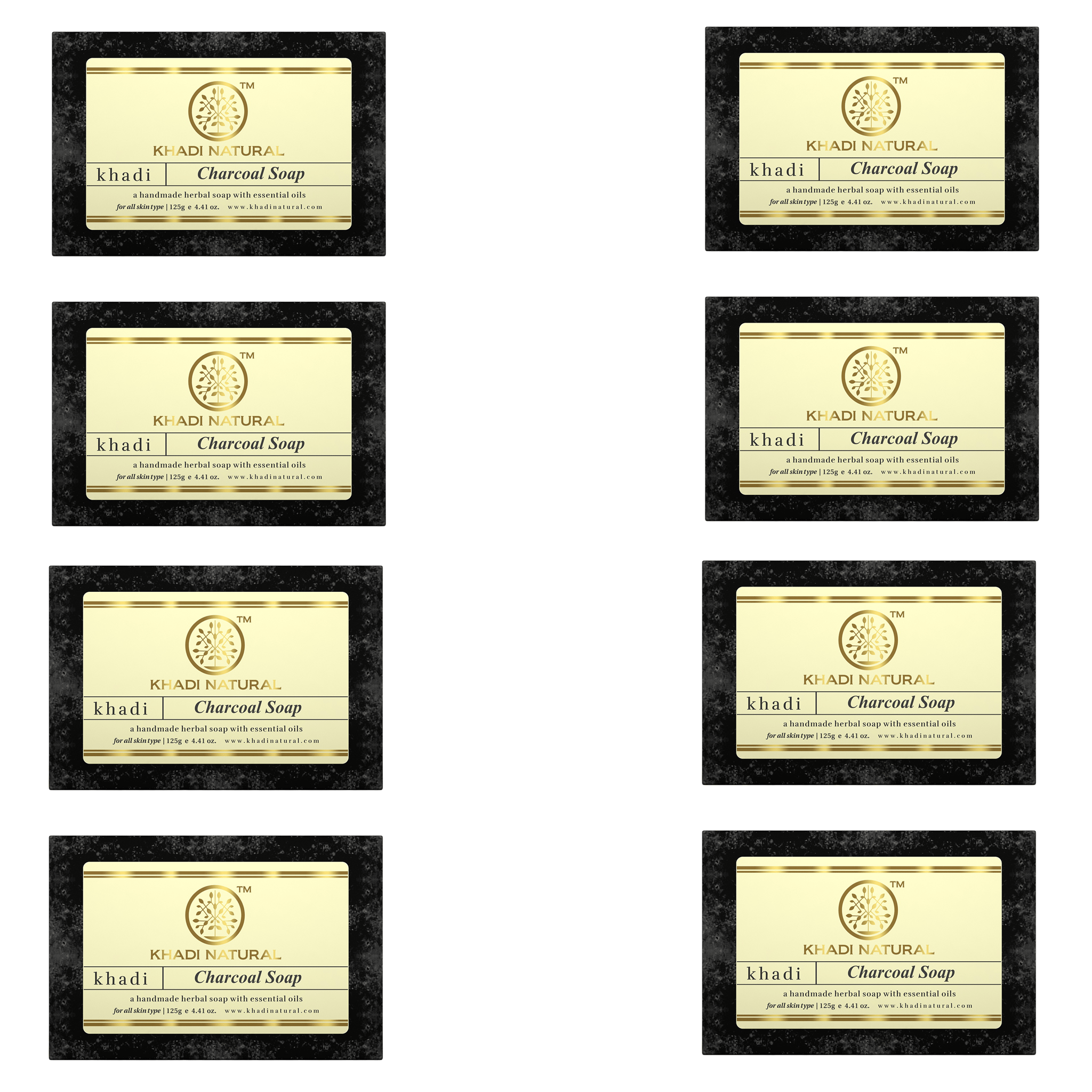 Khadi Natural Charcoal Soap Combo Pack Of 8 – 125gm Each