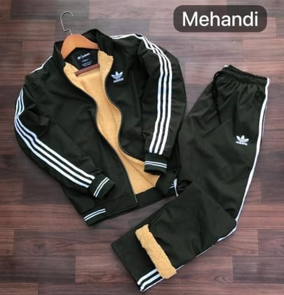 ADIDAS Premium Quality Artical Tracksuit Dark Green (Size - L)