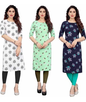 KETAKI FASHION Crepe Printed Straight Women's Kurti - Multicolor1 ( Pack of 3 )