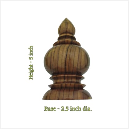Wooden Kalasam Polished (2.5 x 5 Inch) - Medium Size 2.5 Inch Diameter × 5 Inch Height - Natural Design - Traditional Wood Pooja Kalash for Home Temple - कलश पूजन - পূজা কলস