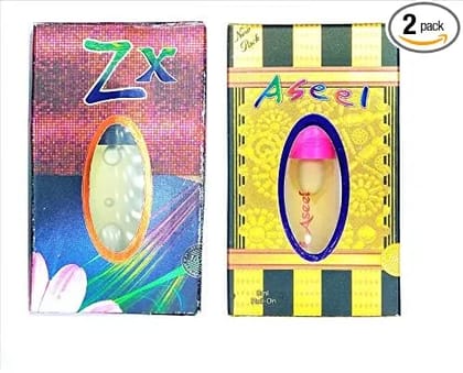 Pure and Non Alcoholic Aseel and ZX Roll on Perfume Original Long Lasting Attar Combo Each (8ml)(Free From Alcohol)