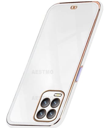 AESTMO - White Silicon Plain Cases Compatible For Realme 8 5g ( Pack of 1 )
