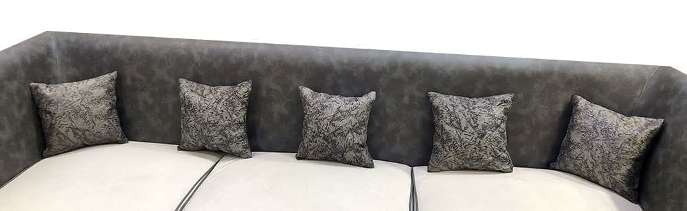 GOODVIBES Grey White Damask Self Design Woven Square 5 Cushion Covers Luxury Modern Pillow Cover for Sofa Living Room Bedroom |24X24 Inch Cushion Cover I